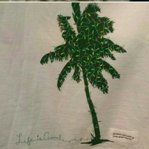 Life is Good ladies White Long Sleeve V neck